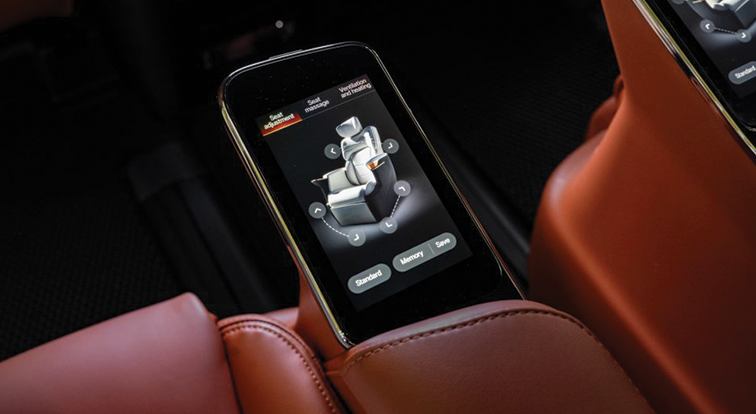 Touch Screen Seat And Massage Controls